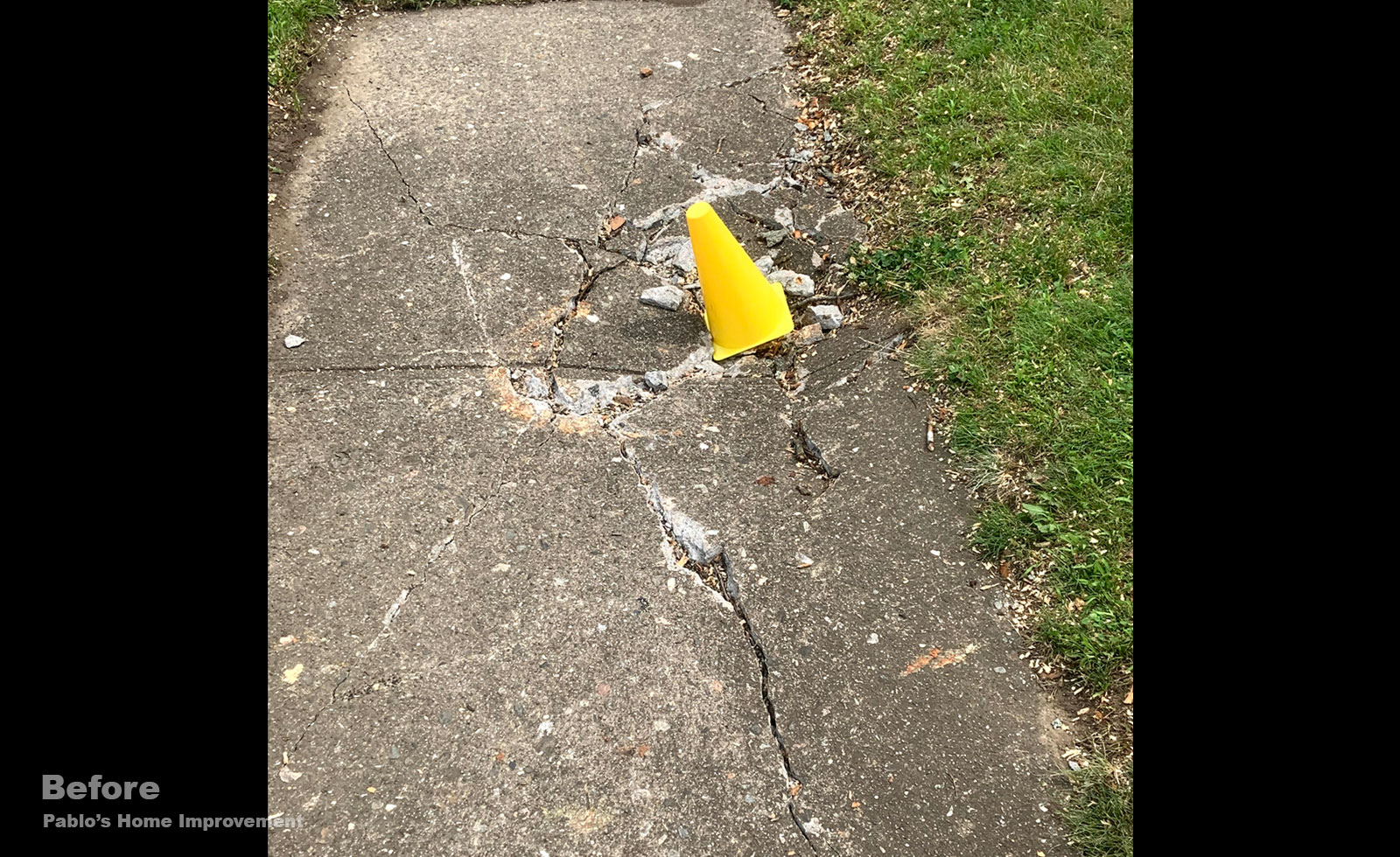 Cracked cement walkway